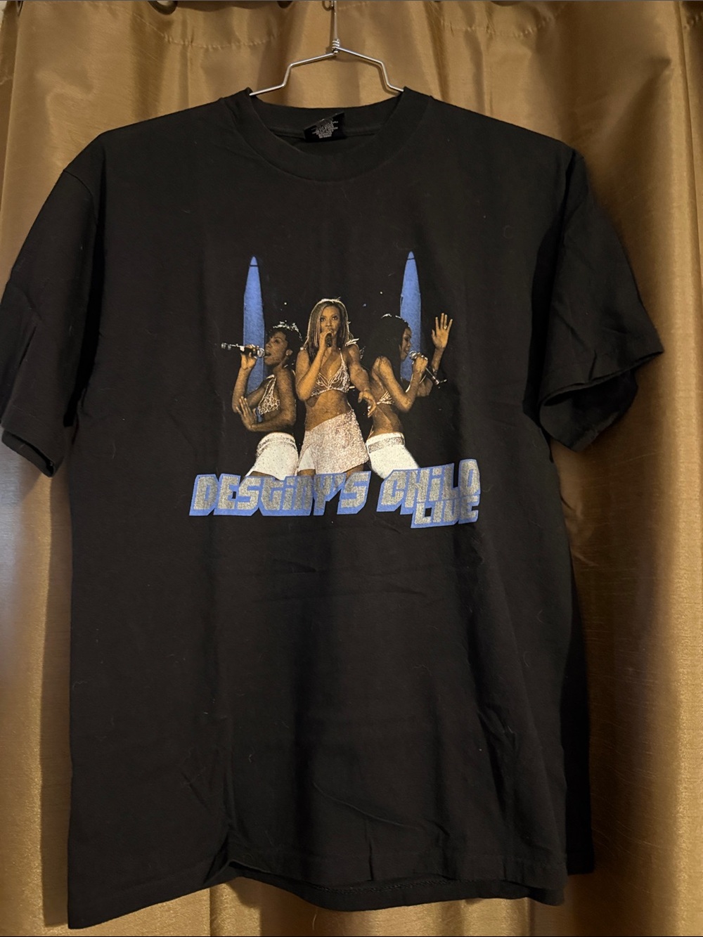Vintage Y2K 2001 Destiny’s Child Graphic Tee - Black with Blue Accents